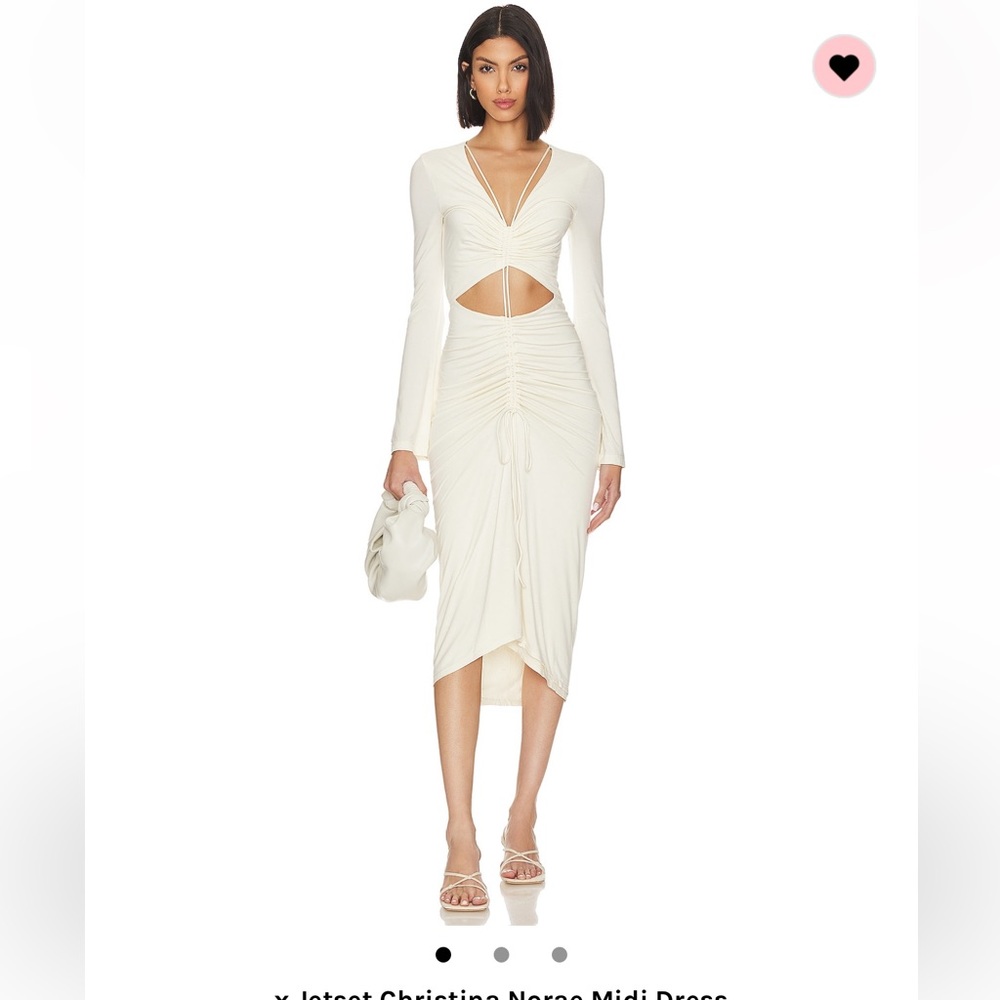 Revolve L’Academie x jetset Christina norae midi dress in soft white